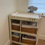 Premium White Wooden Baby Changing Unit + 4 Lined Wicker Baskets Image 2