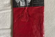 2x red voile swag