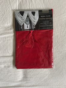 2x red voile swag
