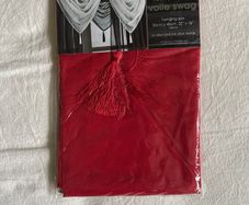 2x red voile swag