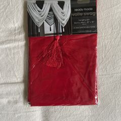 2x red voile swag