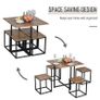 MDF Topped Steel 5-Piece Dining Table w/ 4 Stools Set Black (FREE SHIPPING) Image 6