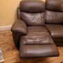 Brown Leather Two Seater Reclining Couch Image 5