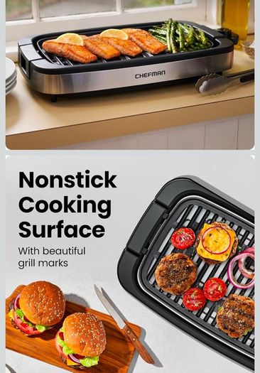 Indoor electric grill chefman