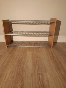 3-Tier Wooden & Metal Shoe Rack - 80cm Width (Drumcondra,