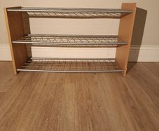 3-Tier Wooden & Metal Shoe Rack - 80cm Width (Drumcondra,