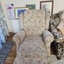 2 Floral Armchairs  (1 is a recliner) & Matching Footstool / Ottoman Image 2