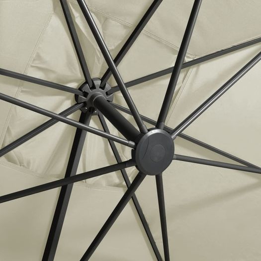Cantilever Umbrella with Pole and LED Lights Sand 300 cm