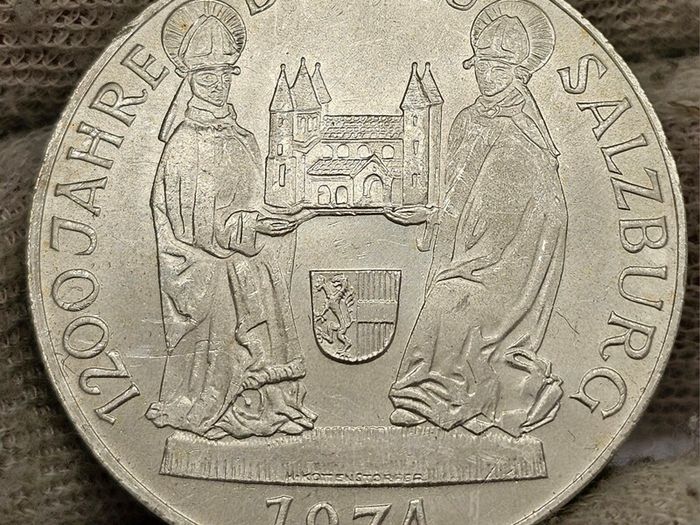 Austria 1974 Silver 50 Shilling Salzburg Cathedral