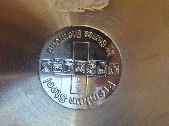 Large stainless steel frying pan