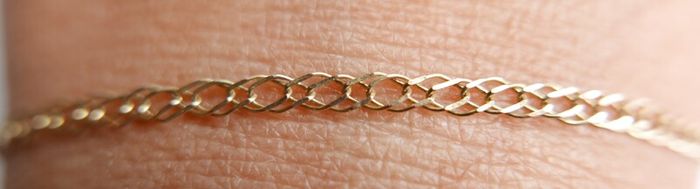 Vintage Solid 9ct Yellow Gold 375 Fancy Link Bracelet. Length 8" - 1,2g