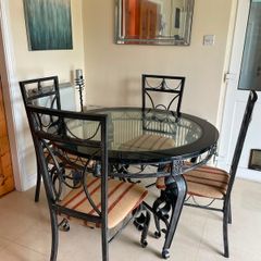 Wrough iron table and 4 chairs