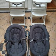 Baby bouncer and highchair
