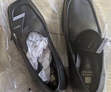 Leather Square Toe Heel Loafers
