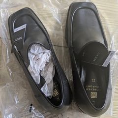 Leather Square Toe Heel Loafers