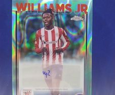 2024-25 Topps Chrome UEFA Nico Williams ON-CARD AUTO /199 Aqua Refractor