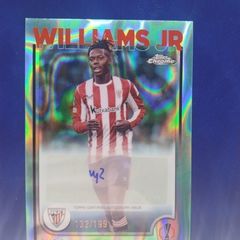 2024-25 Topps Chrome UEFA Nico Williams ON-CARD AUTO /199 Aqua Refractor