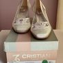 Silver Wedge Shoes Cristian Firenze size 39.5 NEW Image 4