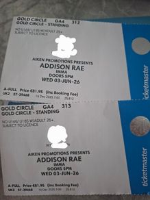 2 Tickets For Addison Rae