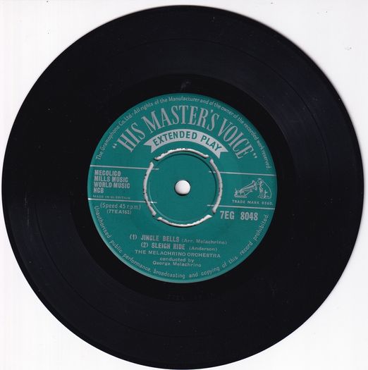 Melachrino Orchestra Christmas E.p. His Masters Voice Records 45rpm