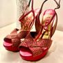 Pink and Gold Gina Stiletto Heels with Crystals Size 6 Image 7