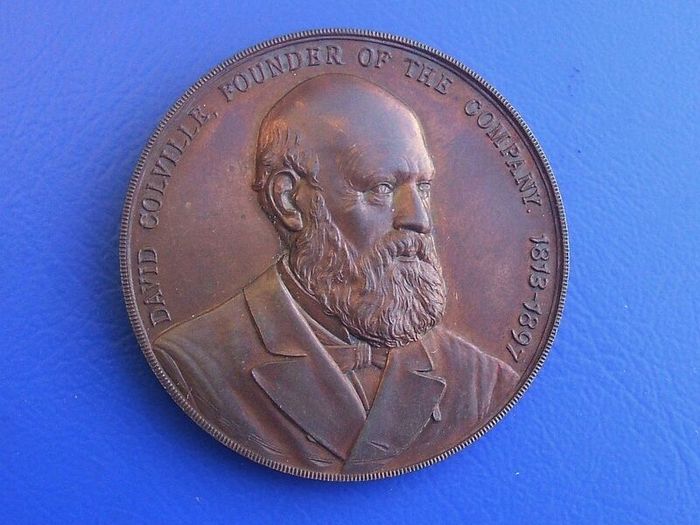 DALZELL STEEL (David Colville & Sons Ltd) - an antique 21 years long-service award medal in original presentation case (scarce)