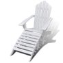 Garden Chair with Ottoman Wood White Image 3