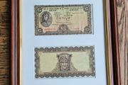 Ireland 1956 Framed 5 Pounds Banknote Lady Lavery