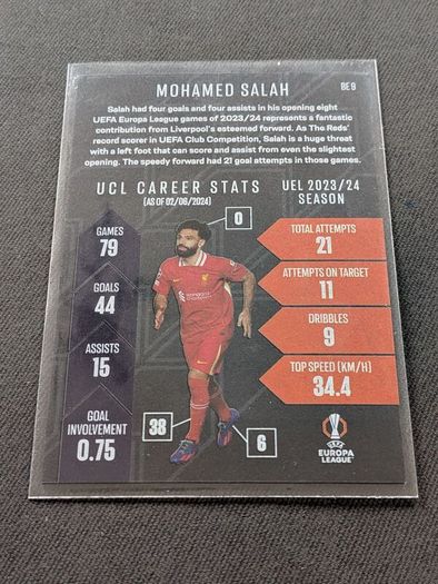 Topps Match Attax 24/25 Mohamed Salah Liverpool Black Edge Edition BE 9