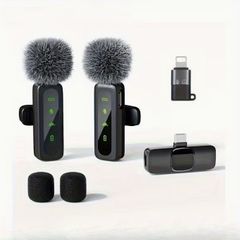 New Wireless Lavalier Mic Is Designed for Recording Purposes, Compatible with Iphone, Ipad, Macbook, Type-C Android Devices, And Type-C Laptops.
