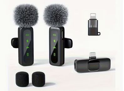 New Wireless Lavalier Mic Is Designed for Recording Purposes, Compatible with Iphone, Ipad, Macbook, Type-C Android Devices, And Type-C Laptops.