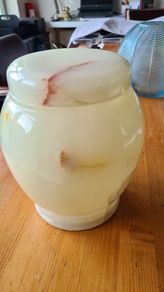 Fabolous Large Marble Onyx Urn C/w Lid. In Very Good Condition. No Chips.
