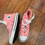 UK 1 pink sparkly converse high tops Image 5