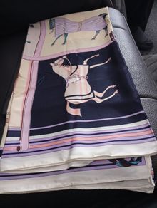 Silk scarf with horses design