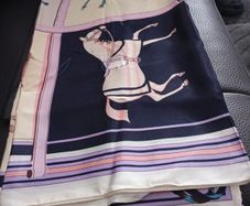 Silk scarf with horses design