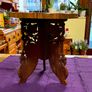 Wood carved folding stool Image 3