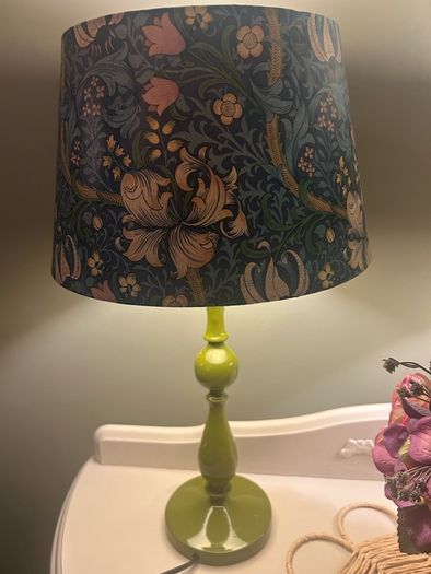 Pair of upcycled lamps with William Morris design