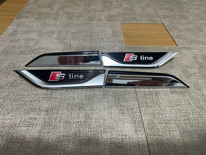 Genuine Audi A5 (B9) S-Line Fender Badge Door Emblems Chrome 4-set Logo Full Set S line
