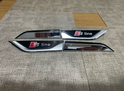 Genuine Audi A5 (B9) S-Line Fender Badge Door Emblems Chrome 4-set Logo Full Set S line