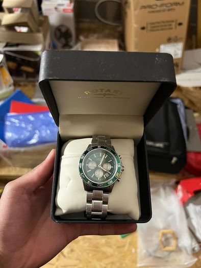 Rotary Avenger Sport Green Dial and Bezel Stainless Steel Bracelet