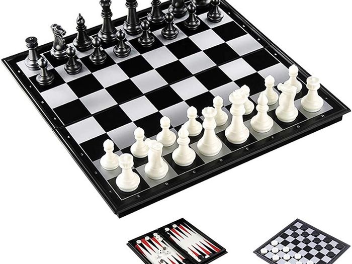 3 in 1 Travel Chess, Checkers, Backgammon Set, Magnetic Folding Board Games, Educational Toys/Gift for Kids and Adults (FREE POSTAGE)