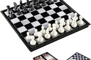 3 in 1 Travel Chess, Checkers, Backgammon Set, Magnetic Folding Board Games, Educational Toys/Gift for Kids and Adults (FREE POSTAGE)