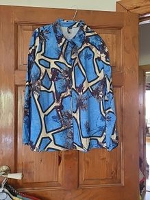 Ladies Blue and Cream Shirt NEW