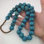 Antique African Turqouise Blue Melon Shape Beads Necklace Strands Image 4