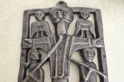 the Clonmacnoise Crucifixion Plaque, a 10th-century Irish gilt-bronze sculpture.