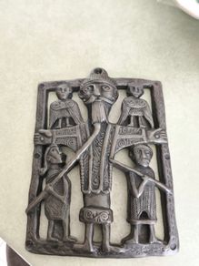 the Clonmacnoise Crucifixion Plaque, a 10th-century Irish gilt-bronze sculpture.