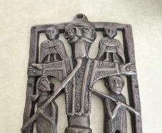 the Clonmacnoise Crucifixion Plaque, a 10th-century Irish gilt-bronze sculpture.