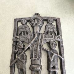 the Clonmacnoise Crucifixion Plaque, a 10th-century Irish gilt-bronze sculpture.