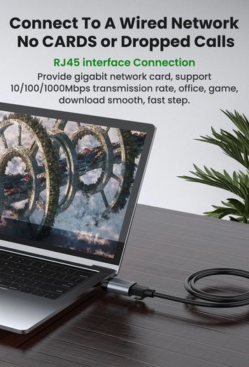 USB-C Compact External Gigabit (1000Mbps) Ethernet/Network Card Adapter Gold-Plated/Aluminum-Alloy Adapter (Brand New/Warranty)