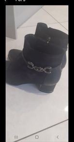 Redz Black Suede Shimmer Ankle Boot H213 Size 6